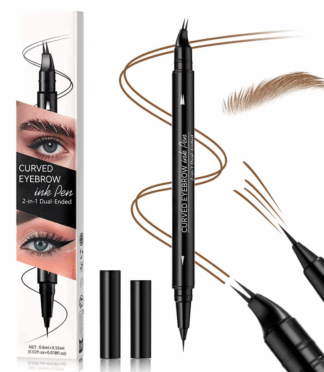 1 Makeup High Quality Long-lasting Cosmetics Curved Eyebrow Inke Pen 2-in-1 Dual-Ended Double Claw Eyebrow Pencil Eyeliner