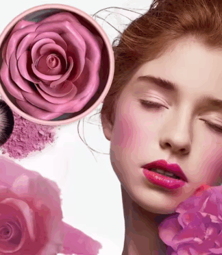 1 Pcs 3D Rose Blush Highlighter Makeup Cheek Contour Shimmer Flower Petals Rose Blush Facial Makeup