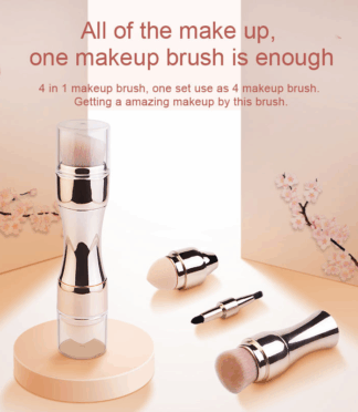 1 Rose Golden Makeup Brush Separable 4 in 1 Mini Brush Cosmetic Makeup Brush Set