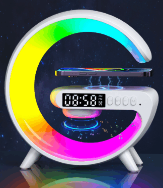 1 Speaker Mini G Lamp Rechargeable LED Wireless Charging Smart Desk Lamp Mini G Shape Cordless Light