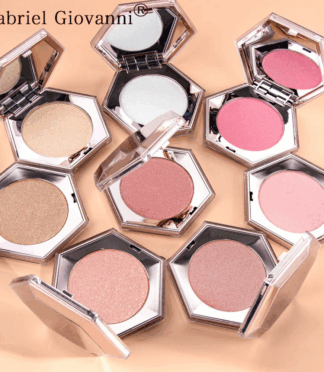 1 Makeup Waterproof High Pigment Hexagonal Plate Cosmetic Glitter Shimmer Bronze Highlight Pressed Powder