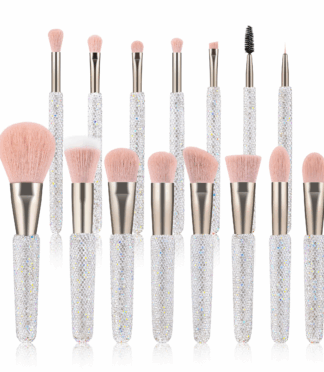 15pcs Diamond Bling Makeup Brush Set High Quality Crystal Luxury Vegan Gift Makeup Brush