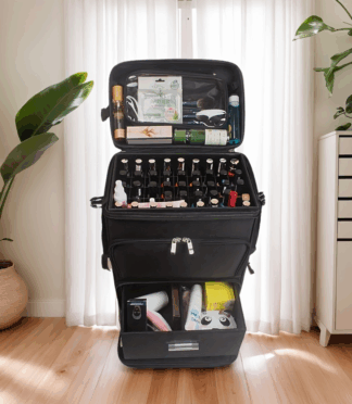 1 case Travel Trolley Rolling Makeup Case Nail Polish Organizer Salon Equipment Vanity Bag Make Up Beauty Case