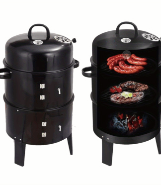 1 pcs 3 in 1 Charcoal bbq grill Smoker 3 layers Tower Vertical Barrel Charcoal barbecue Grill Smoker