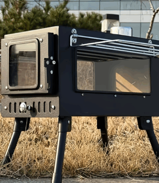 1 pcs Outdoor Portable Foldable Wood Burning Tent Camping Stove Portable Wood Burning Camping Stove - Stainless Steel Chimney, Tent Stove Jack, Heat-Resistant Gloves, and Outdoor Cooking Essentials for Winter Camping, Backpacking, and RV Adventures