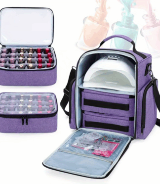 1 Bag New Storage Case Storage Bag Travel Women Nail Polish Organizer With Removable Pouches Makeup Case