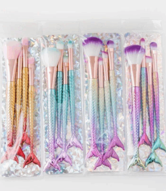Professional Mermaid Gradient Color Cosmetic Brush Travel Size Make-Up Kit Beauty Makeup Tools Professional Makeup Tool Kits