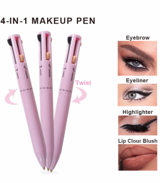 4 In1 Makeup Pen Waterproof Pen Touch up 4-color Eyebrow Pencil Eyeliner Lip Liner Highlight 4 in One Makeup Pen