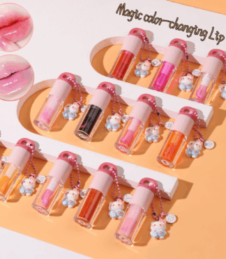 Fashion PH Temperature Change Lip Oil Constellation Key Chain Magic Color Changing Lip Gloss Moisture Cute Lip Oil Private Label