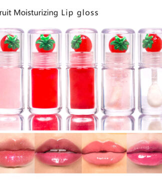 Glow Oil Strawberry Makeup Decorations Halloween Moisturizing Fruit Lip Plumper Transparent with Shimmer Lip Glaze Glossy