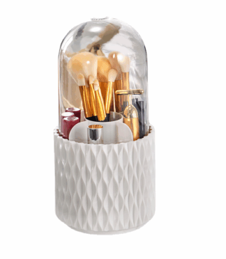 Makeup Brush Holder Modern White Rotatable Nail Brush Storage Concise Style Pen Pot for Makeup and Lipstick Organizer