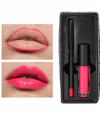 Vegan Creamy Lip Liner and Lip Gloss Set Cruelty-Free Lipstick Kit