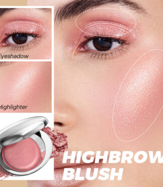 Blush & Highlighter Shimmer Finish Long Lasting Waterproof Cheek Makeup Powder