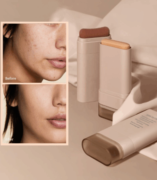 Foundation Cream Stick Oil-Control Long-lasting Hydrating Full Coverage Concealer Foundation Stick With Brush