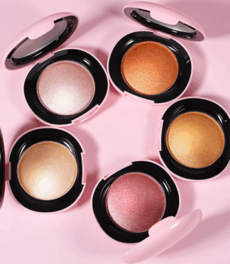 Vegan Pressed Powder Highlighter Palette Long Lasting Skin Makeup High Pigment Bronzer Highlighter