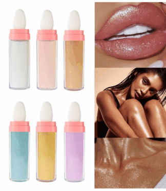 3 in 1 Face Lip Body Shimmer Powder Long Lasting Brightening fairy Loose Highlighter Powder