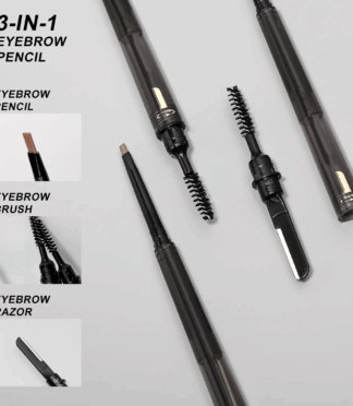 3-in-1 Eyebrow Pencil Sweatproof Waterproof Long Lasting Eyebrow Pencil with Brush and Trimmer