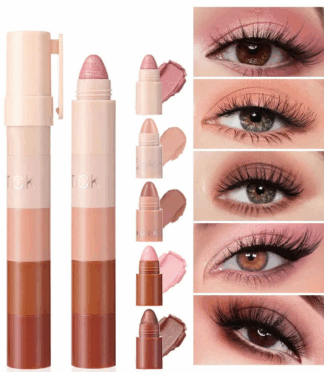 5 in 1 Waterproof Multi-Purpose Makeup Stick Beauty Highlighter & Eye Shadow with Shimmer Finish for Eye Enhancements