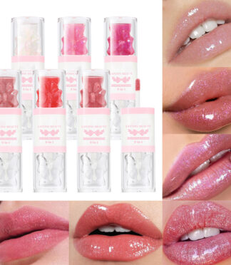 Double-ended Non-stick Cup Flash Lipgloss Waterproof Hydrating Glossy Color Soft Lip oil & Liquid Lip gloss