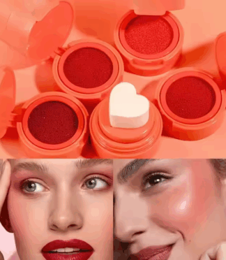 Blusher for Women Long Lasting Heart Shaped Blush En Crema Makeup Fit Me Face Bright pink Blush