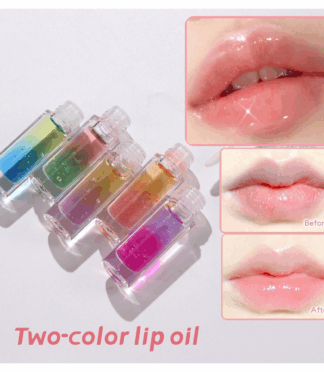 Two-color Fruit Lip Glaze Vegan Clear Glossy Moisturizing Plumping Lip Oil Plant Color Changing 5ml Squeeze Lip Gloss