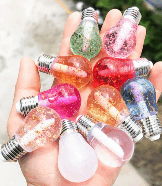 Shiny Bulb Lip Glossy Glitter Lip Oil Vegan Hydrating Tinted Clear Lip Balm Vegan Friuit Lipgloss