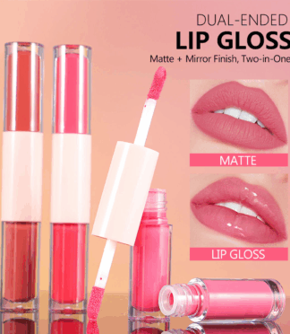 2 in 1 Matte Finish Lipgloss Glaze Lip Oil Waterproof Long Wear 12 Colors Lip Makeup for Lipstick Mirror Lip Glaze