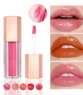 Lip Glaze Diamond Shiny Lip Plumper Gloss Bulk High Pigment Vegan Shimmer Glitter Lip Gloss