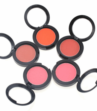 Classic Single Round Palette With Clear Window 5 Colors Waterproof Blush Palette