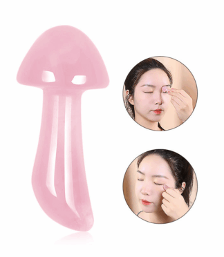 Popular Style Jade Stone Mushroom Guasha Massager Rose Quartz Eye Remove Wrinkle Skin Care Gua Sha Massage Tool