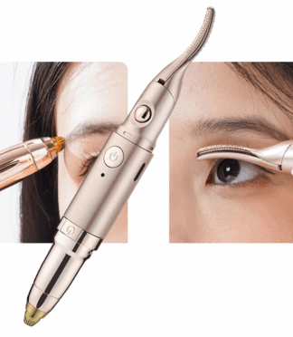 2-in-1 Eyelash Curler and Eyebrow Ear and Nose Hair Trimmer Electric Heated Eyelash Curler