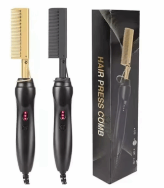 500 Degrees Flat Iron Heated Hotcombs and Fast Hair Straightener Pressing Electric Hot Comb