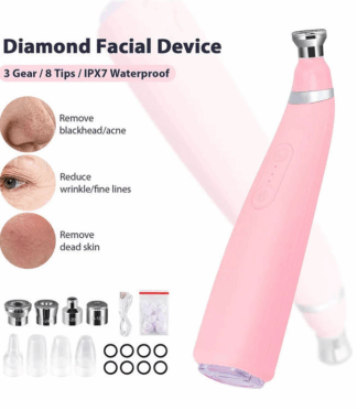 2 in 1 Diamond Dermabrasion with Suction Function Black Head Removal Pen Tool