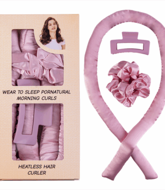 Satin Heatless Hair Curler Soft Sleep Hair Rollers Set No Heat Curling Rod Headband with Scrunchies and Clip