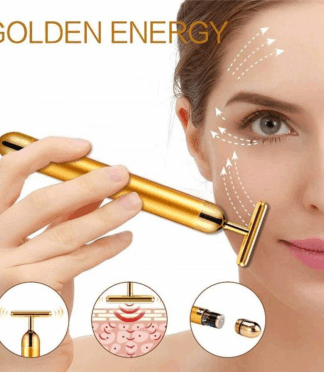 T Shape Beauty Bar 24k Golden Face Massager Electric Face Lift Pen Anti Aging Beauty Enhancer Eye Vibrating Massage Stick