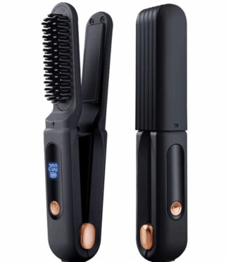 Outdoor Portable Mini Straight Hair Comb With USB Charging, Wireless Straight Hair Clip Ceramic Coating Mini Negative Ion Comb