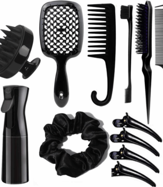 Eco-Friendly Plastic Hair Styling Comb Set All Hair Types Detangler Brush With Teasing Feature for Home Use