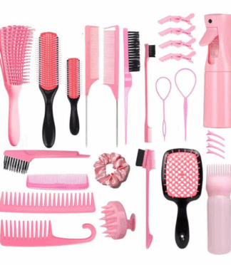 27-Piece Hair Styling Comb Set Fashion Detangling Hair Scalp Massager with Shampoo Brush for Home or Salon Use