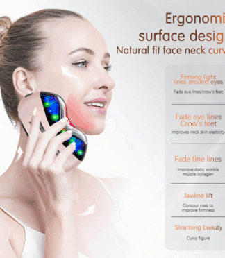 Portable Vibration Led Red Light Therapy Gua Sha Hot Cold Compress Therapy Neck Relax Massager Microcurrent Facial Device